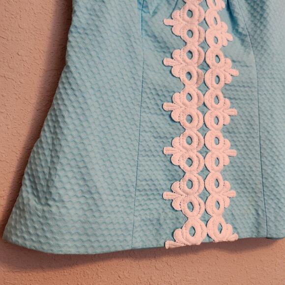 Lilly Pulitzer Annabelle Magnolia Lace Halter Top Breakwater Blue Size 00 - Picture 5 of 13